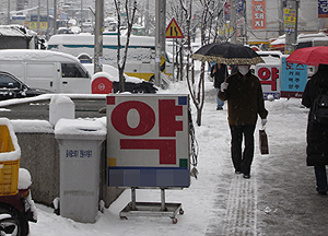 약국 등 점포앞 눈 안치우면 과태료 100만원
