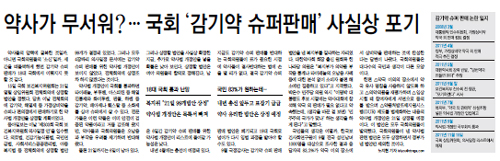 슈퍼판매 쓰나미, 약국 '강타'…국회 버텨줄까?