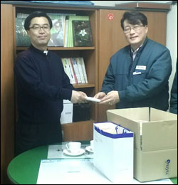 유유제약 제천공장, 200만원 상당 물품 기증