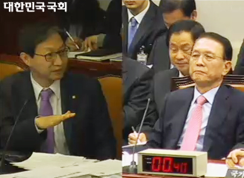 "문 후보자 임명 할거냐" 공세에 청 비서실장 '침묵'