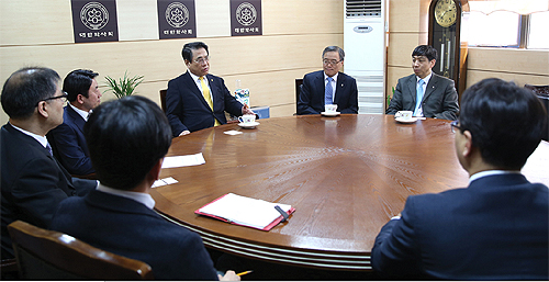 김승택 심평원장, 대한약사회 취임 인사 방문