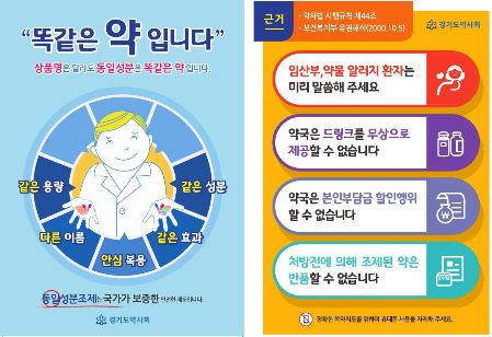 경기도약, 동일성분조제 홍보포스터 약국 배포
