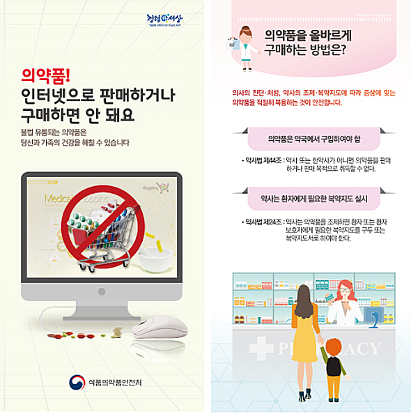 "의약품 약국 등 지정장소 외 판매는 모두 불법"
