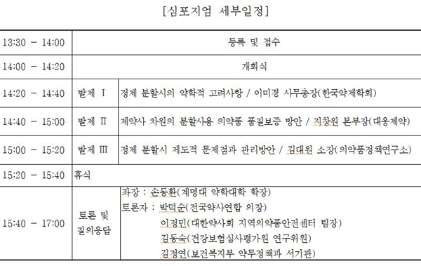 21일 '분할 의약품 관리 방안' 심포지엄 진행