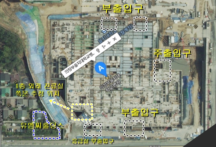 출입구에 따라 결정되는 의정부 을지병원 약국판도